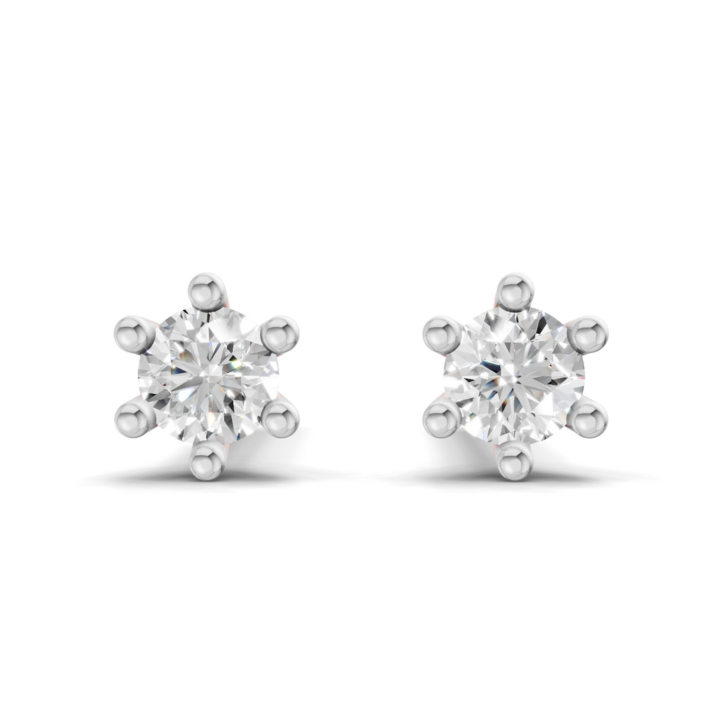 0.19 Carat Round Diamond Solitaire Studs Earrings 14K - Rose Gold