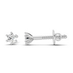 0.19 Carat Round Diamond Solitaire Studs Earrings 14K - White Gold
