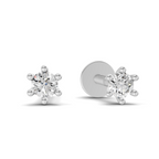 0.19 Carat Round Diamond Solitaire Studs Earrings 14K - White Gold