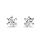 0.19 Carat Round Diamond Solitaire Studs Earrings 14K - White Gold