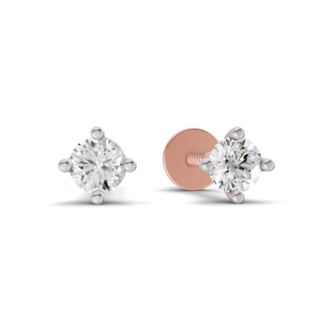 0.09 Carat 4-Prong Studs Earrings 14K - Rose Gold