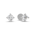 0.09 Carat 4-Prong Studs Earrings 14K - White Gold