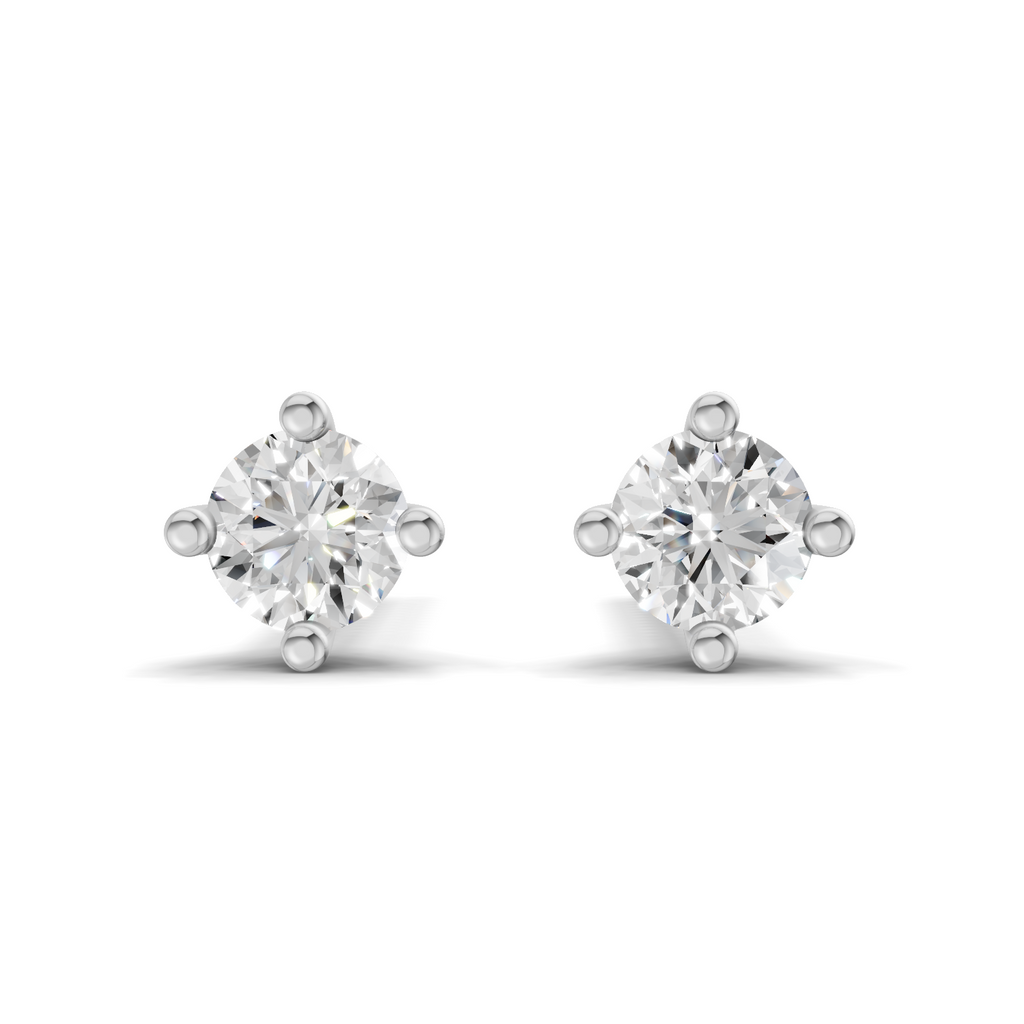 0.09 Carat 4-Prong Studs Earrings 14K - White Gold
