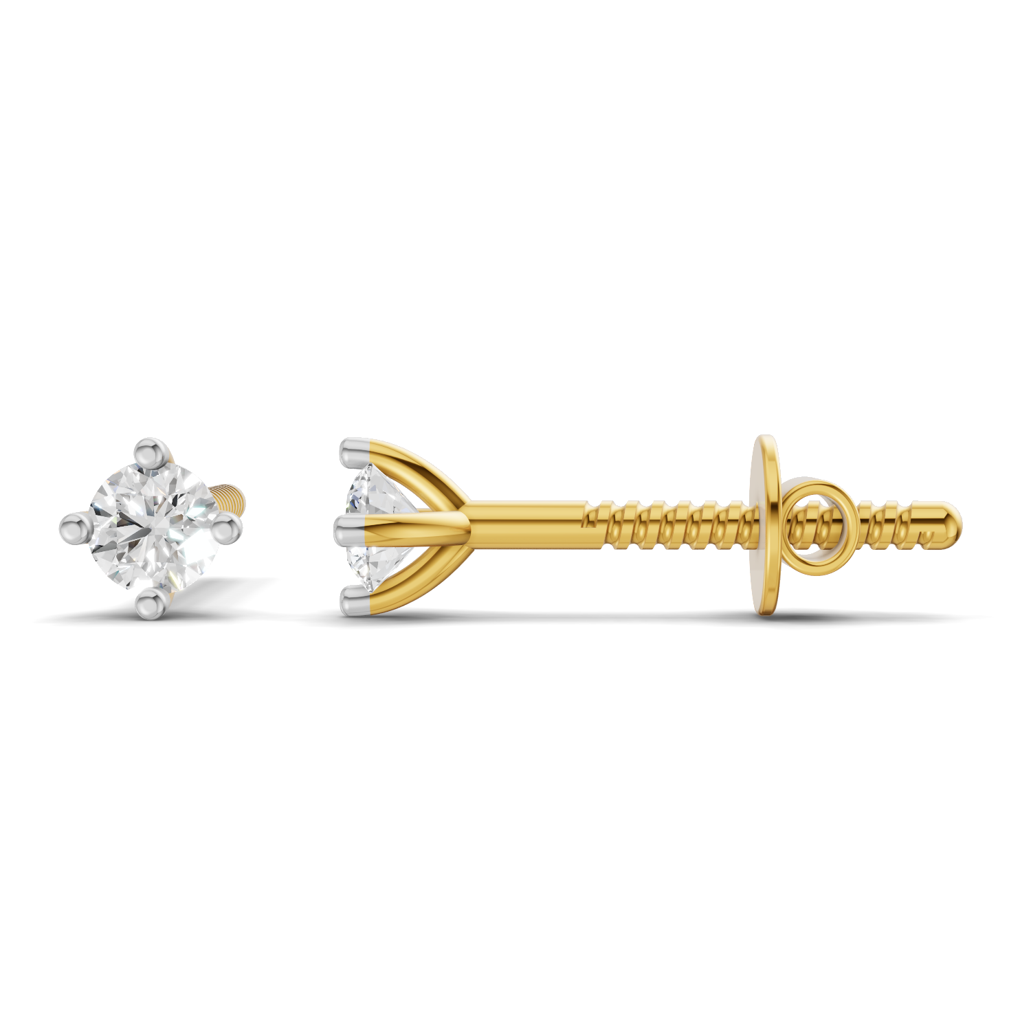 0.09 Carat 4-Prong Studs Earrings 14K