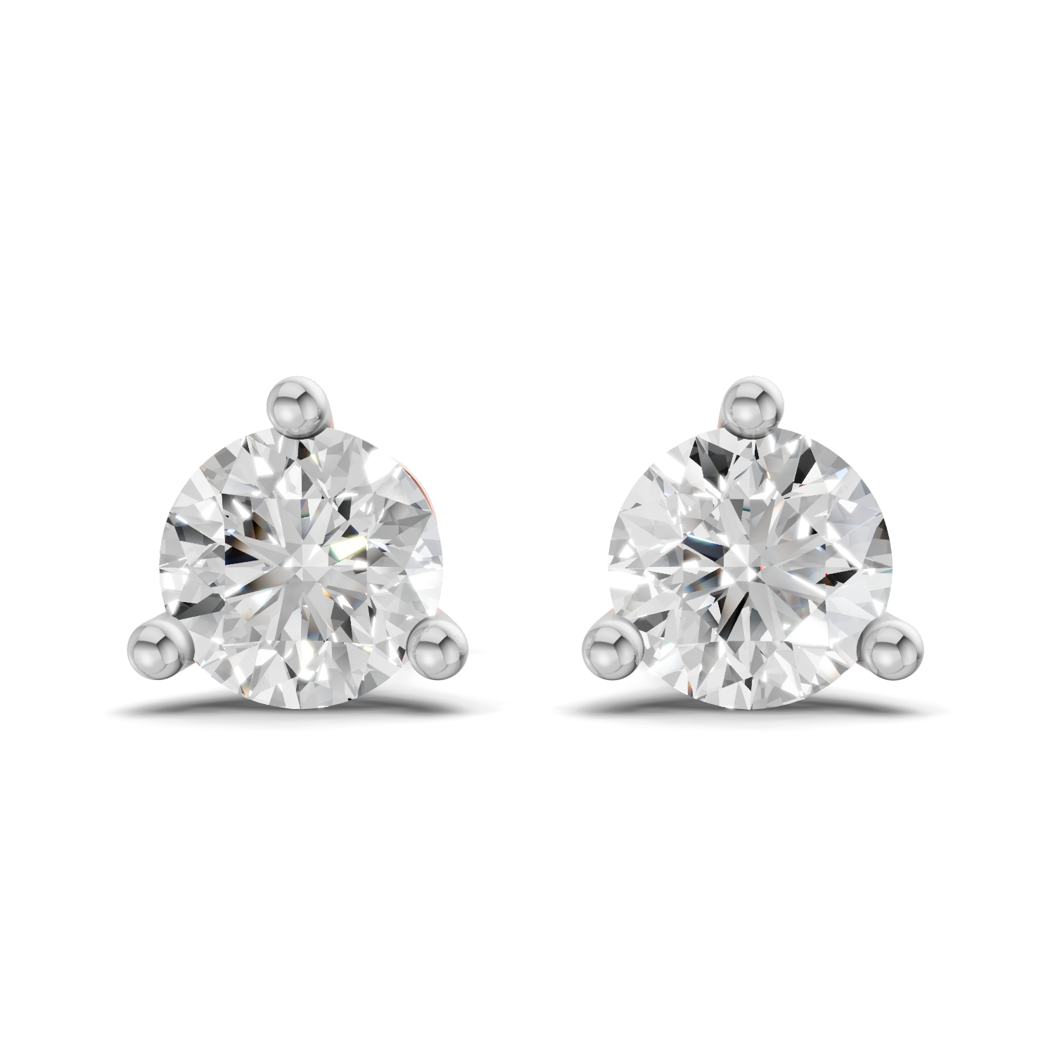 0.15 Carat 3-Prong Studs Earrings 14K - Rose Gold