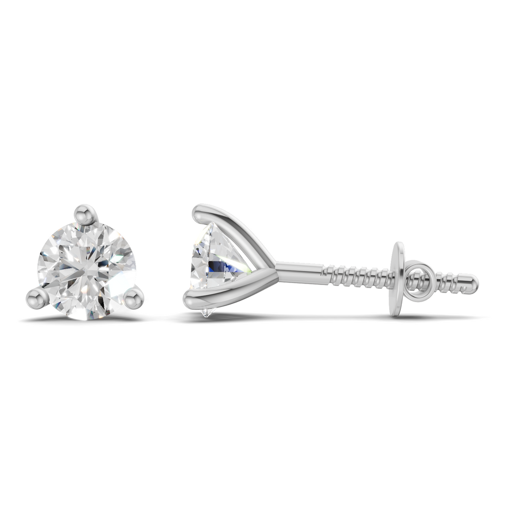 0.15 Carat 3-Prong Studs Earrings 14K - White Gold