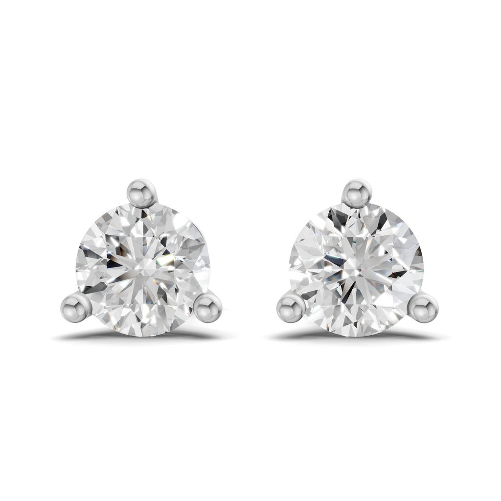 0.15 Carat 3-Prong Studs Earrings 14K - White Gold