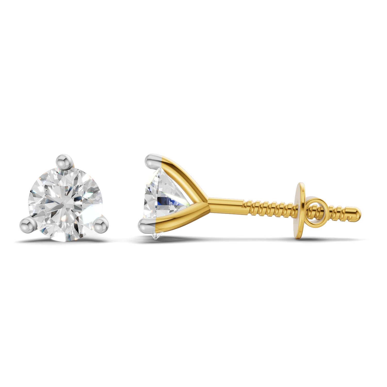 0.15 Carat 3-Prong Studs Earrings 14K