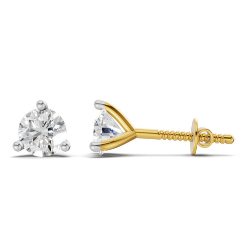Shimmering Solitaire Diamond Stud Earrings