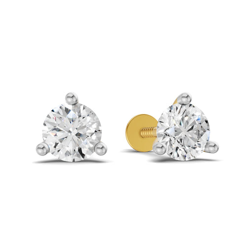 Shimmering Solitaire Diamond Stud Earrings