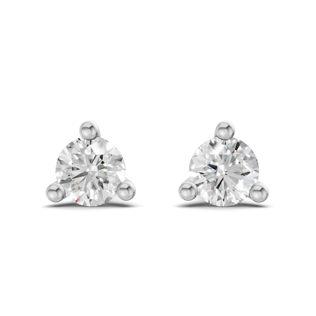 0.1 Carat 3-Prong Studs Earrings 14K - White Gold