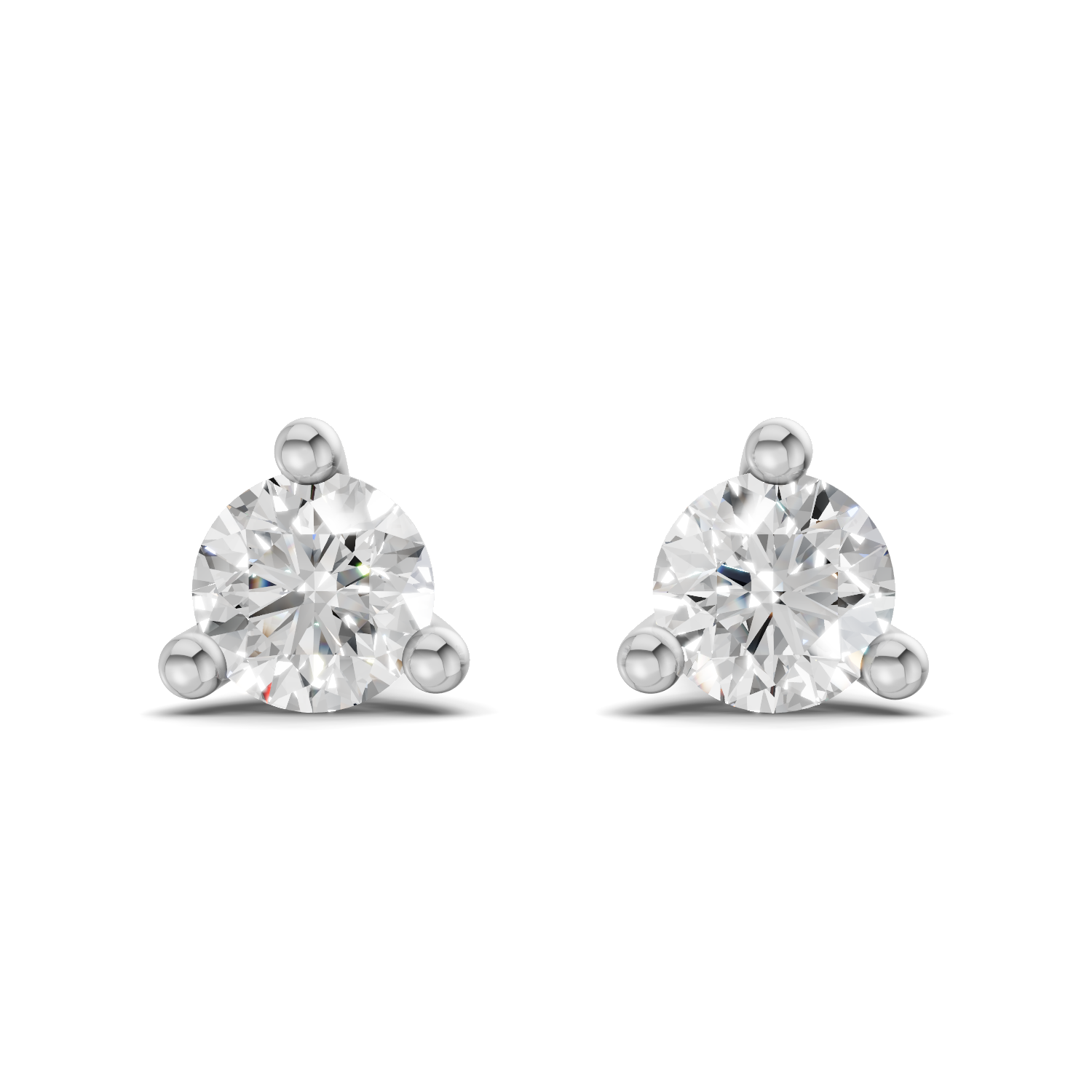 0.1 Carat 3-Prong Studs Earrings 14K - White Gold