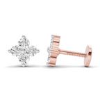 0.17 Carat Four Flower Stud Earrings 14K - Rose Gold
