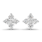 0.17 Carat Four Flower Stud Earrings 14K - Rose Gold