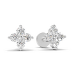 0.17 Carat Four Flower Stud Earrings 14K - White Gold