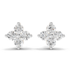 0.17 Carat Four Flower Stud Earrings 14K