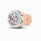0.20 Carat Bezel Solitaire Diamond Nose Pin 14K - Rose Gold
