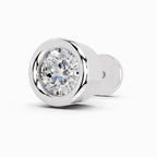 0.20 Carat Bezel Solitaire Diamond Nose Pin 14K - White Gold