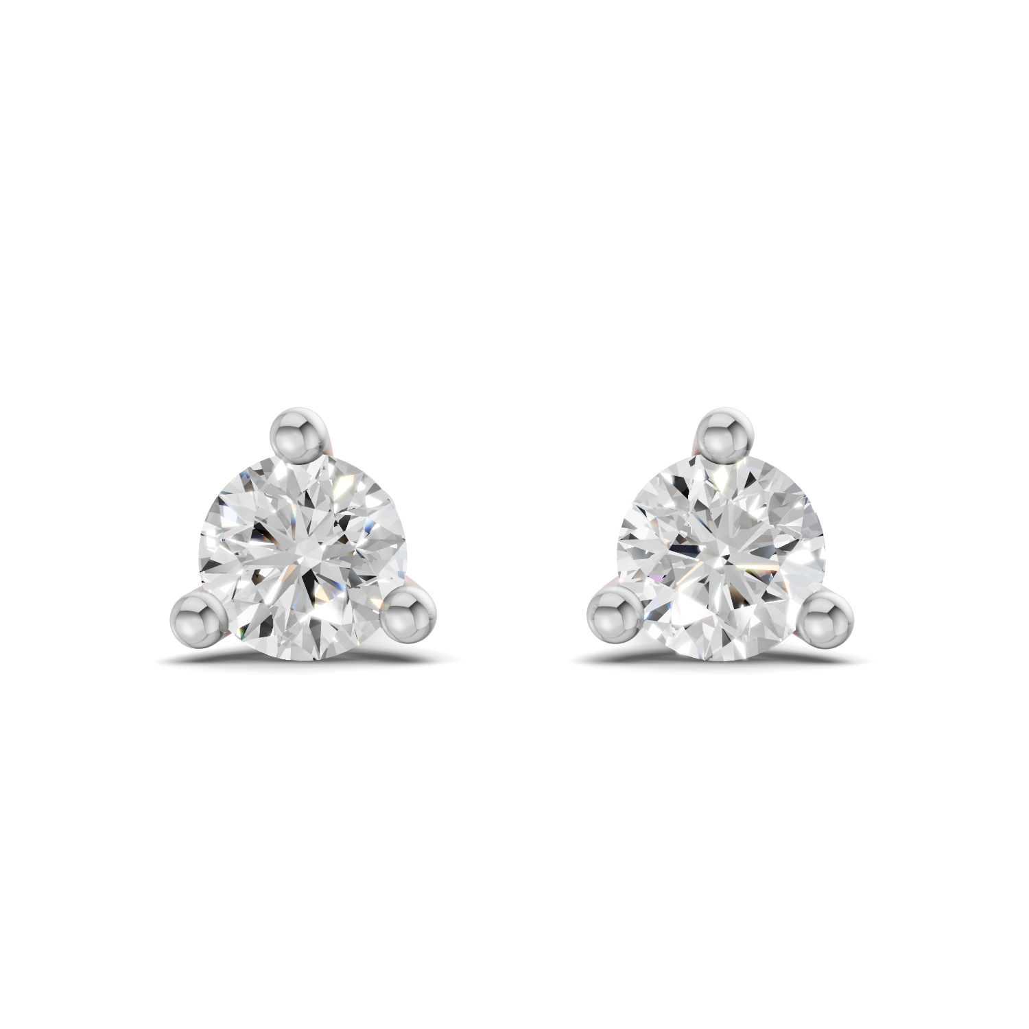0.08 Carat 3-Prong Studs Earrings 14K - Rose Gold