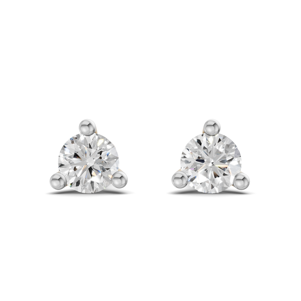 0.08 Carat 3-Prong Studs Earrings 14K