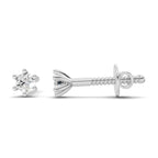 0.09 Carat Single Round Diamond Stud Earring 14K - White Gold
