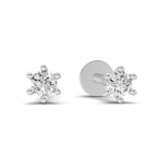 0.09 Carat Single Round Diamond Stud Earring 14K - White Gold