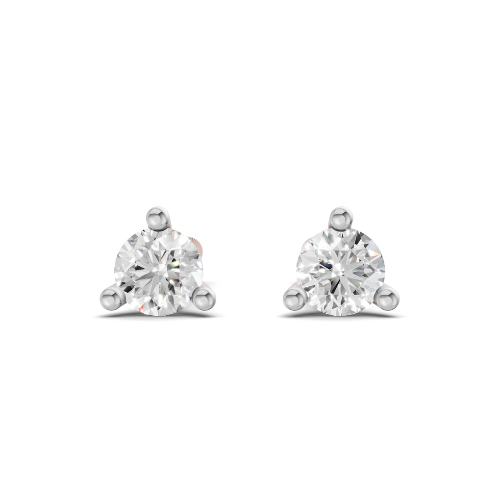 0.13 Carat tri-prong Earrings 14K - Rose Gold