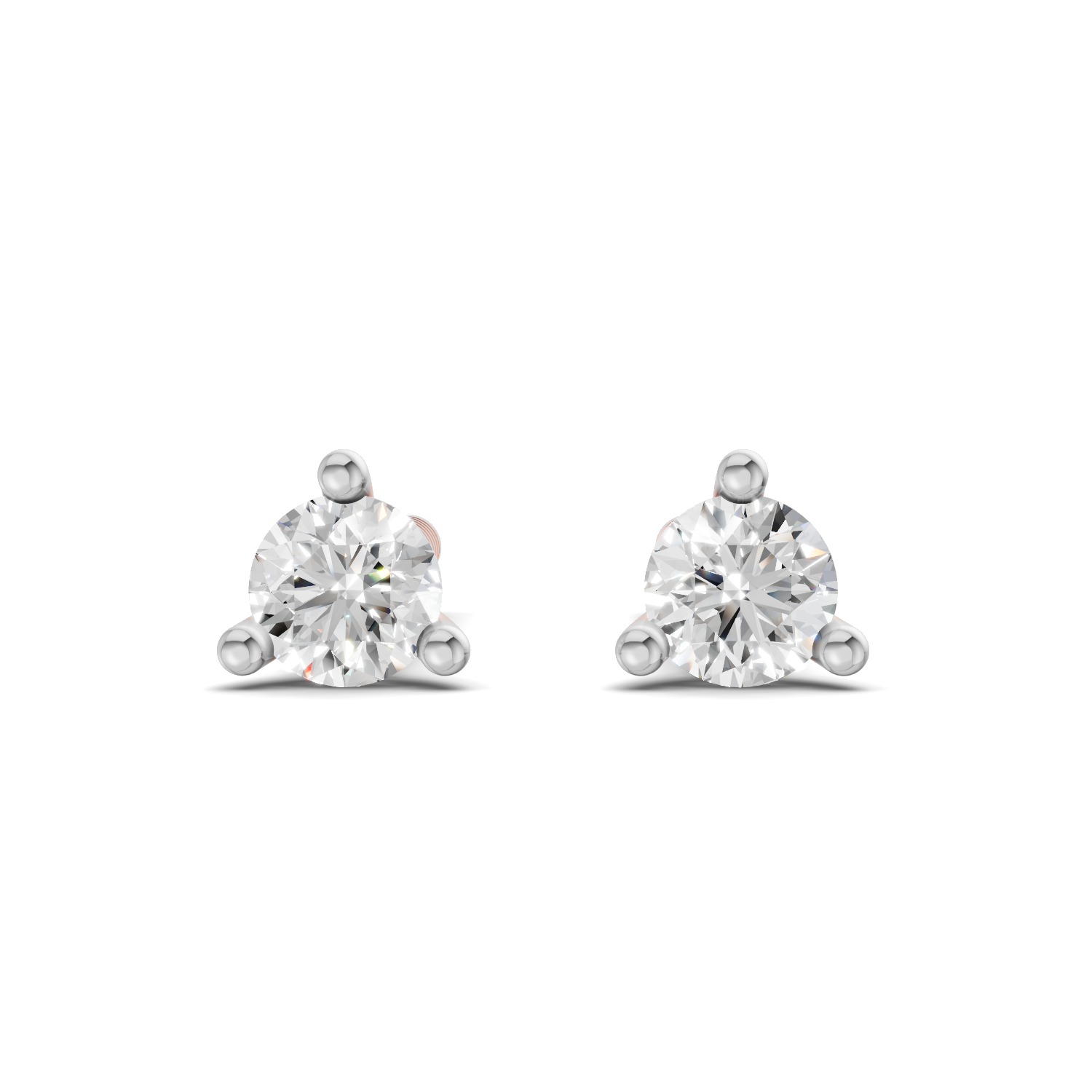 0.13 Carat tri-prong Earrings 14K - Rose Gold