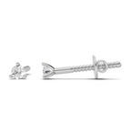 0.13 Carat tri-prong Earrings 14K - White Gold