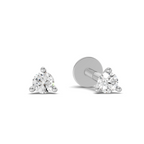 0.13 Carat tri-prong Earrings 14K - White Gold