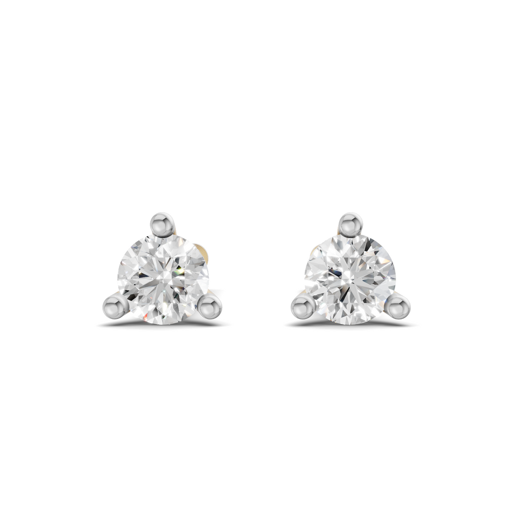 0.13 Carat tri-prong Earrings 14K
