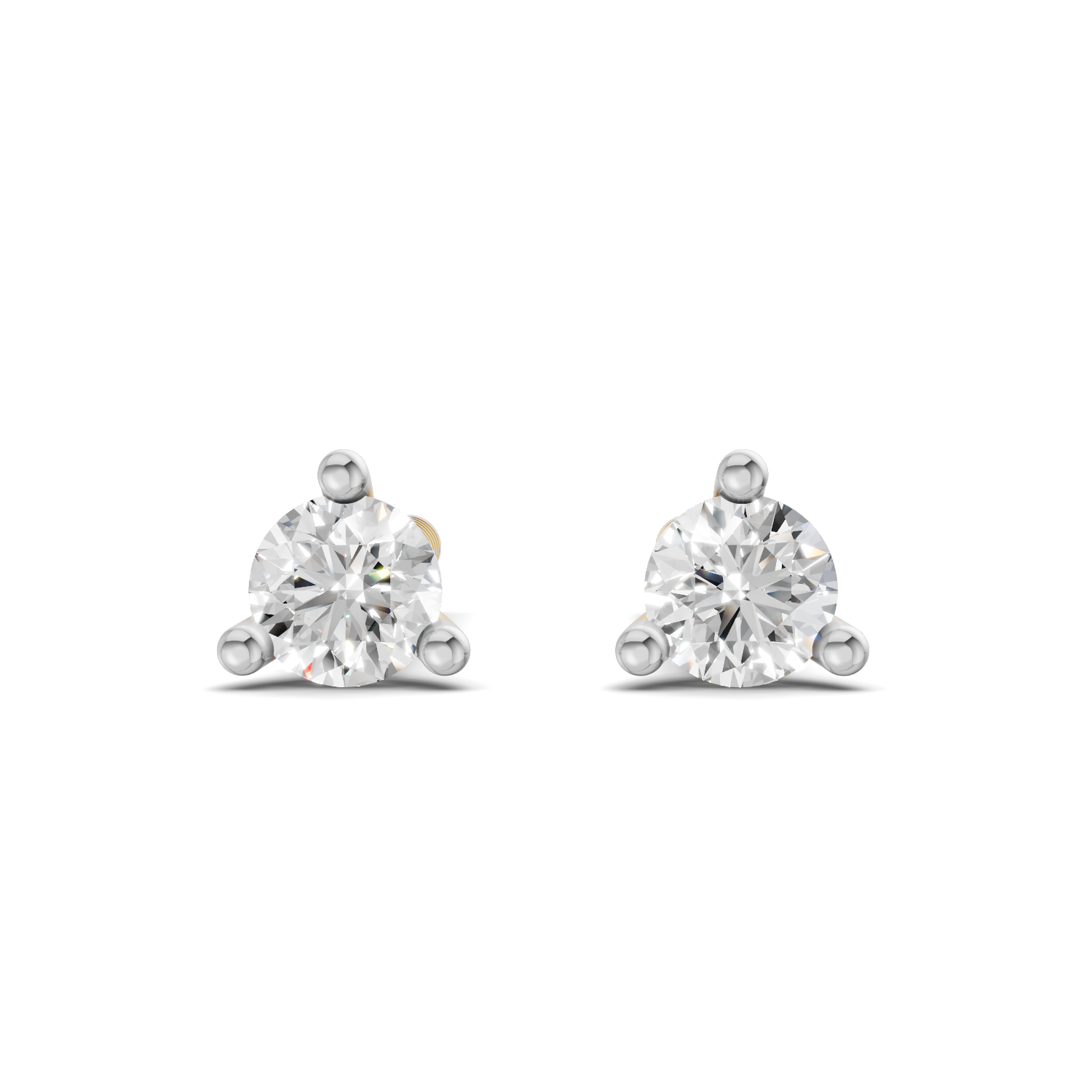 0.13 Carat tri-prong Earrings 14K