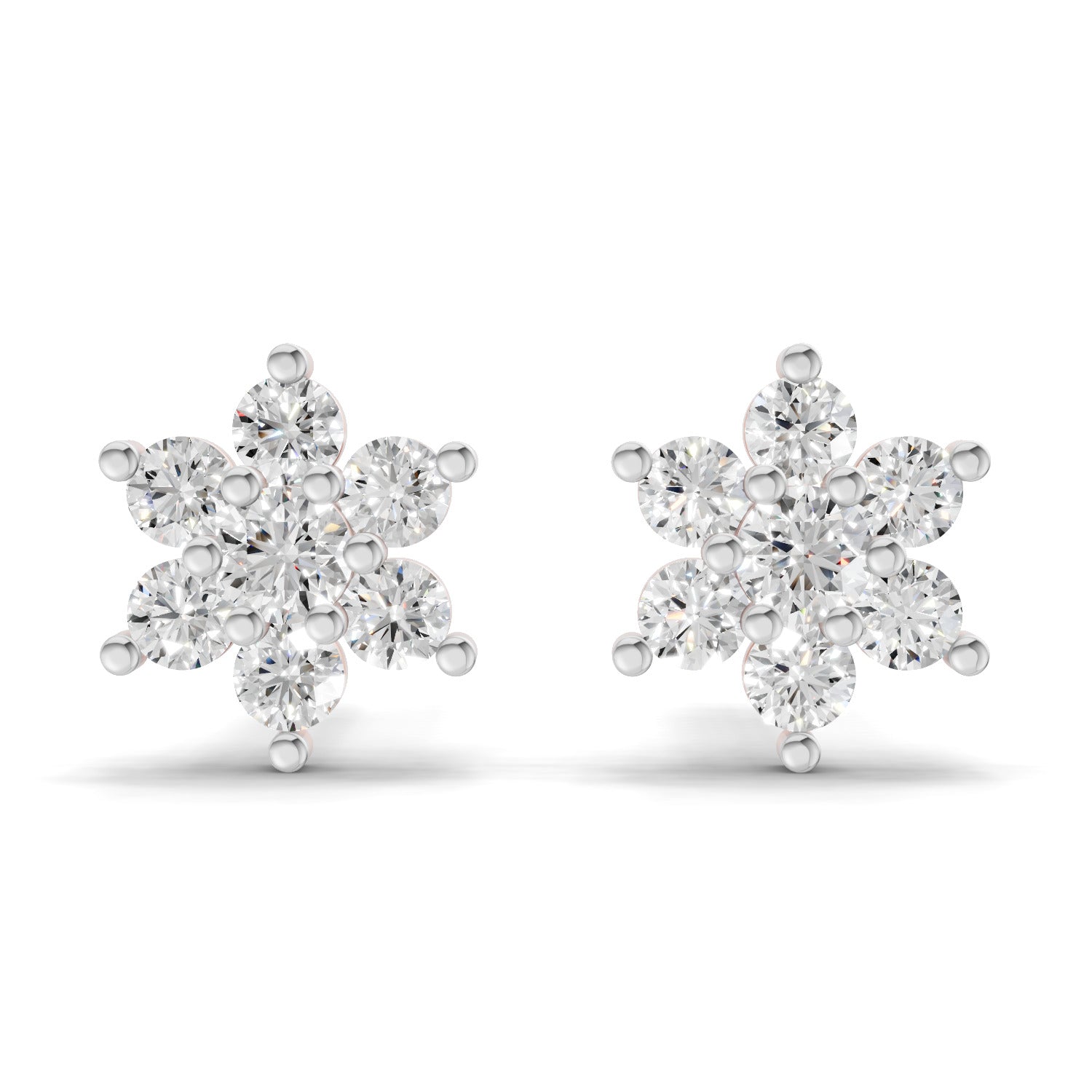 0.22 Carat Snowflake Diamond Studs Earring 14K - Rose Gold