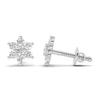 0.22 Carat Snowflake Diamond Studs Earring 14K - White Gold