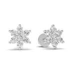 0.22 Carat Snowflake Diamond Studs Earring 14K - White Gold