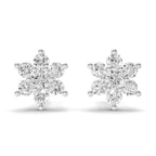 0.22 Carat Snowflake Diamond Studs Earring 14K - White Gold