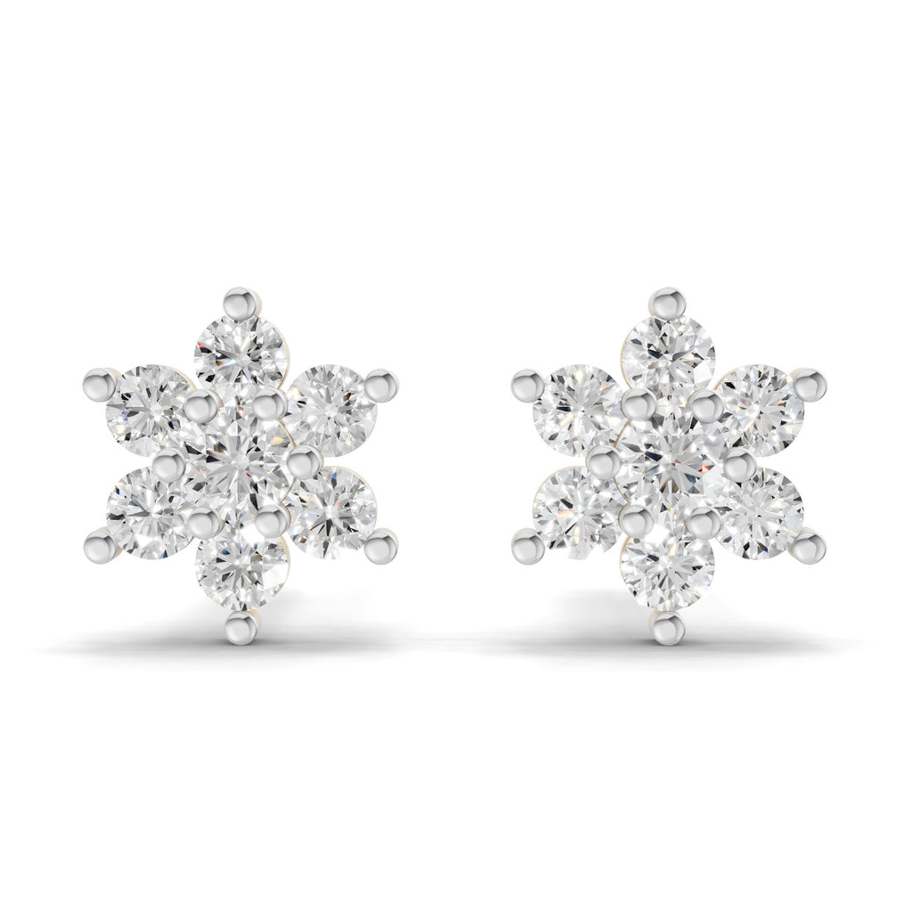 0.22 Carat Snowflake Diamond Studs Earring 14K