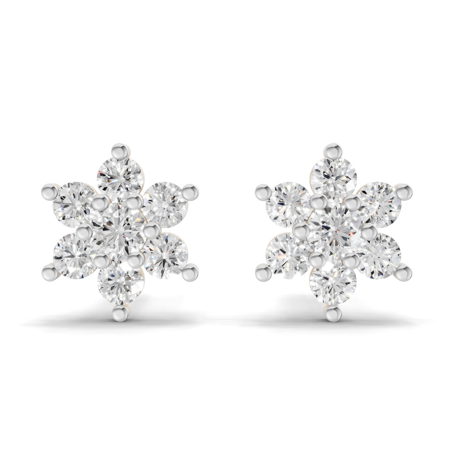 0.22 Carat Snowflake Diamond Studs Earring 14K