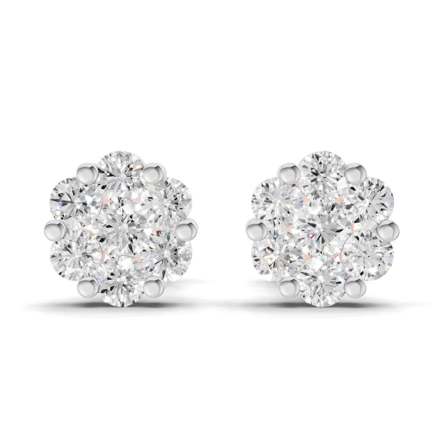 0.17 Carat Magnolia Floral Diamond Stud Earring 14K - Rose Gold