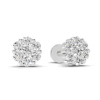 0.17 Carat Magnolia Floral Diamond Stud Earring 14K - White Gold