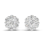 0.17 Carat Magnolia Floral Diamond Stud Earring 14K - White Gold