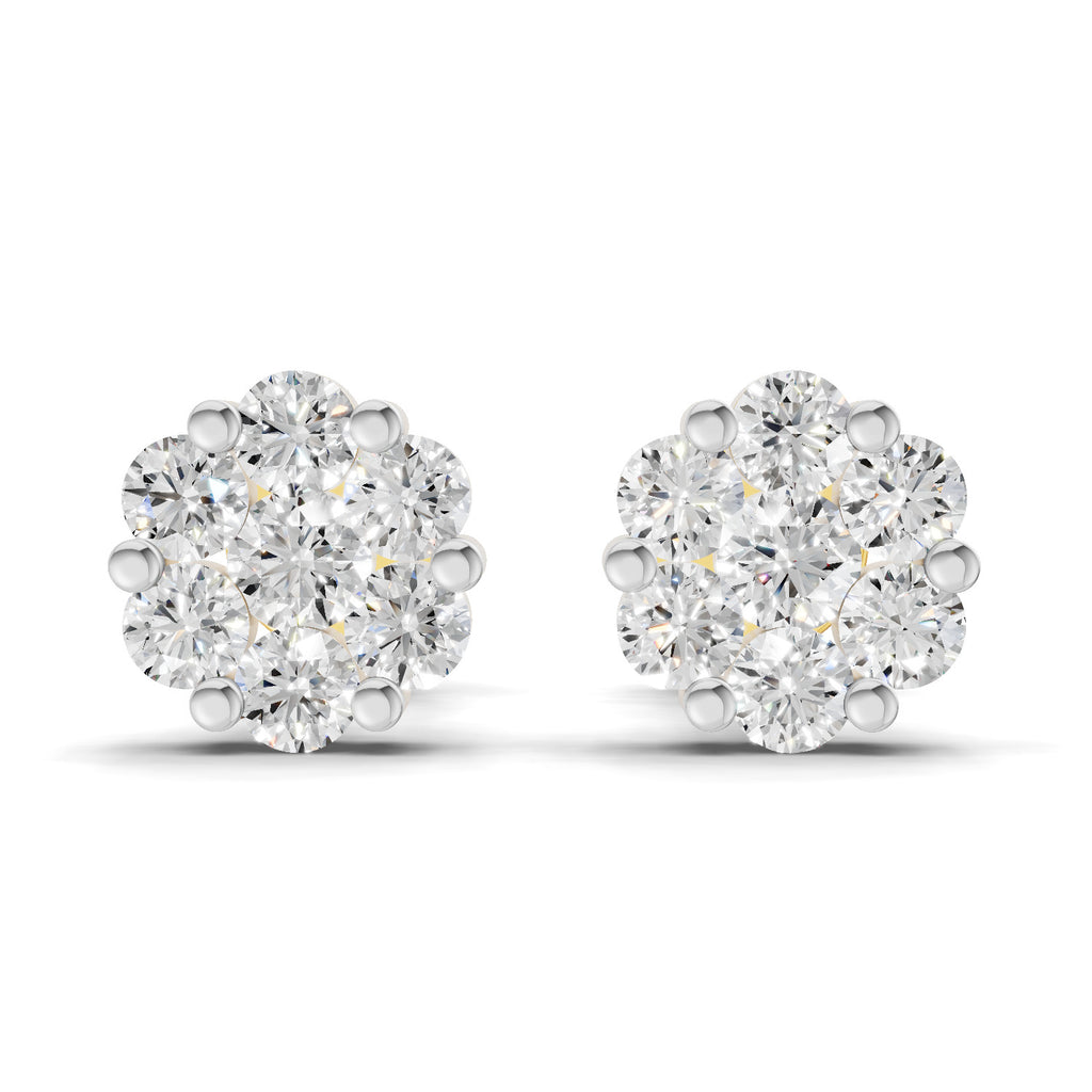 0.17 Carat Magnolia Floral Diamond Stud Earring 14K