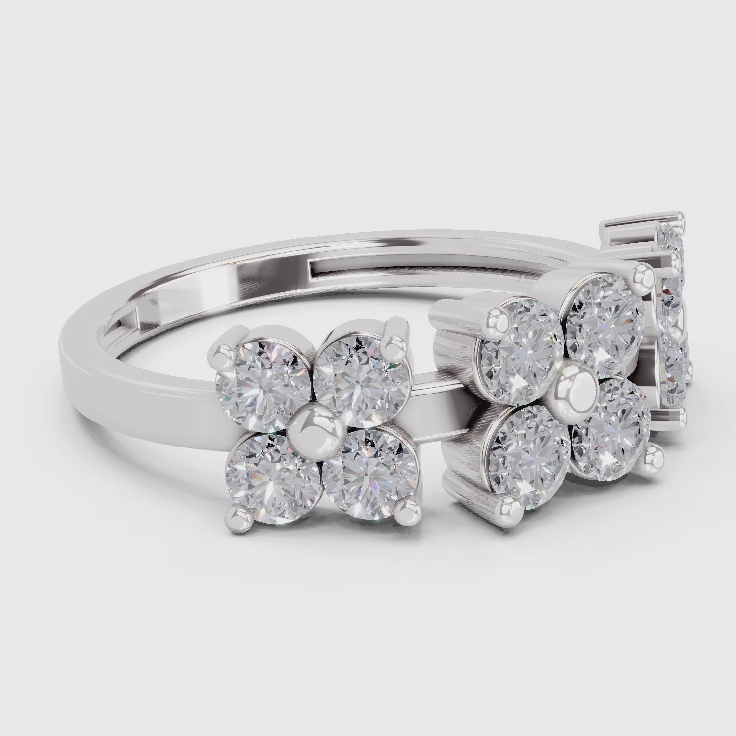 Sparkling Floral Diamond Ring
