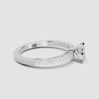 Shimmering Oval Solitaire Diamond Ring