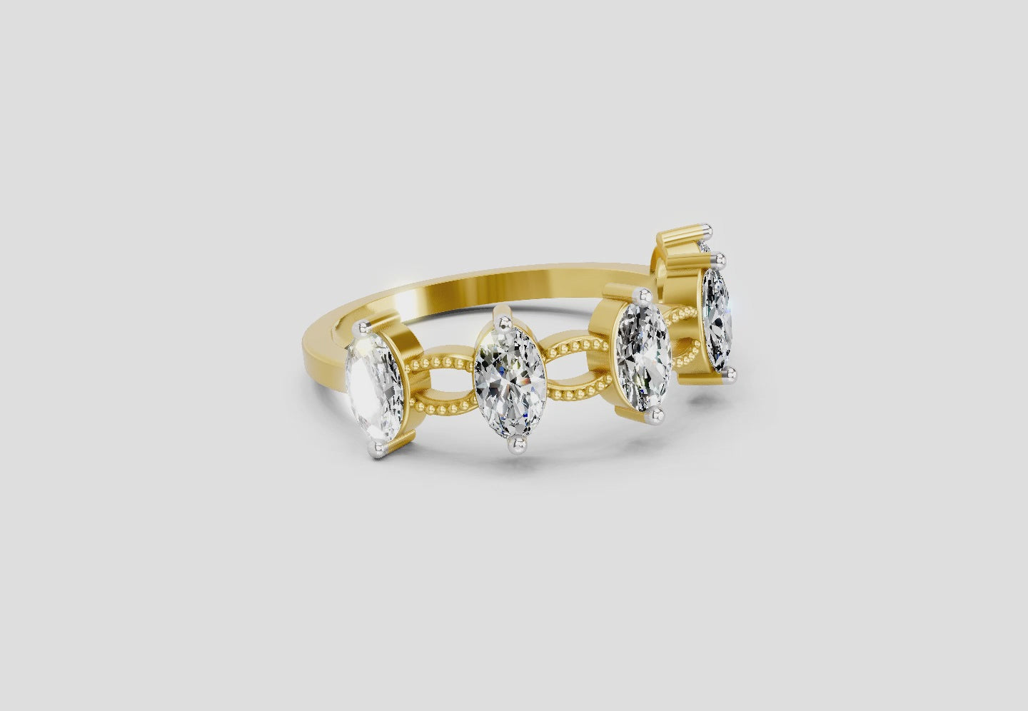 Regal Oval Diamond Band Ring