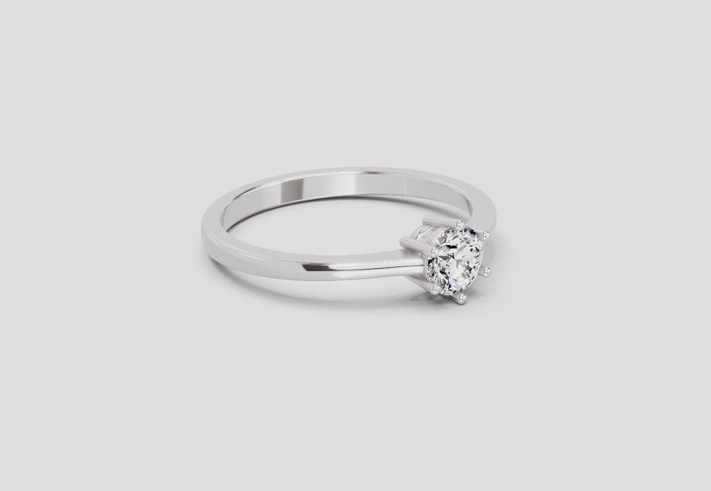 Graceful Round Solitaire Diamond Ring