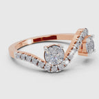 Captivating Swirl Two-Stone Diamond Engagement Ring