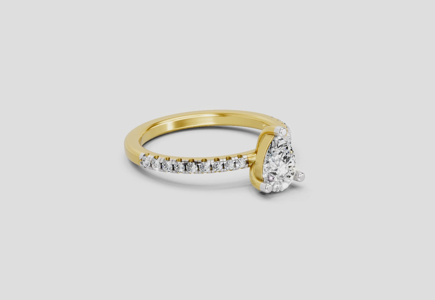 Lustrous Pear Diamond Ring