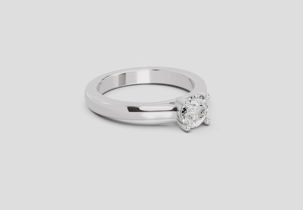 Glistening Round Solitaire Diamond Ring