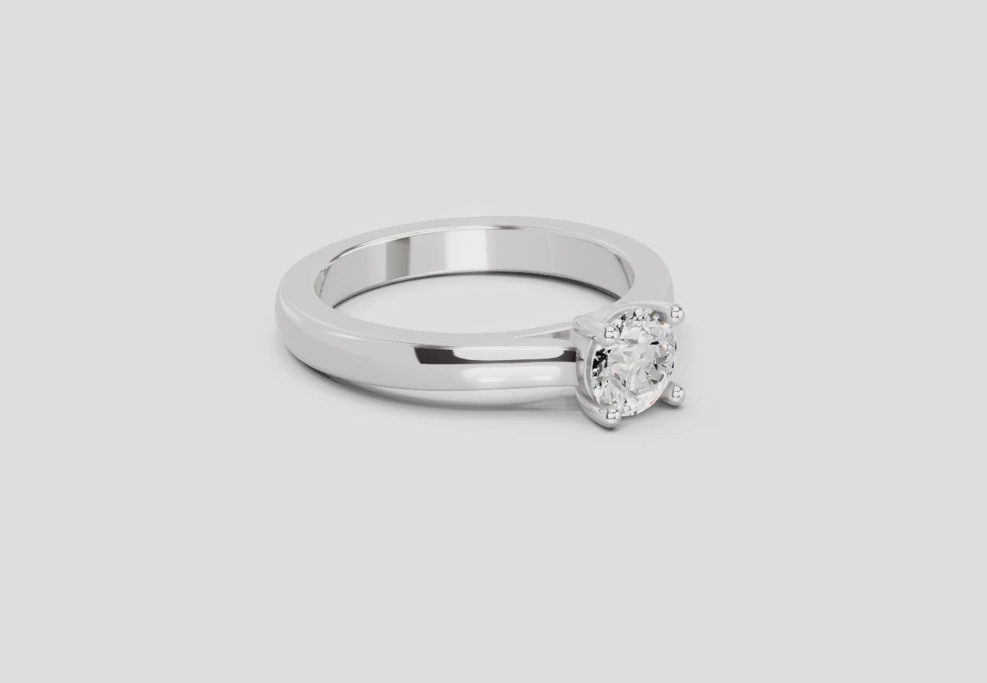 Glistening Round Solitaire Diamond Ring